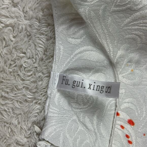 Fu Gui Xing white brocade splatter paint dress, size small - Picture 7 of 7